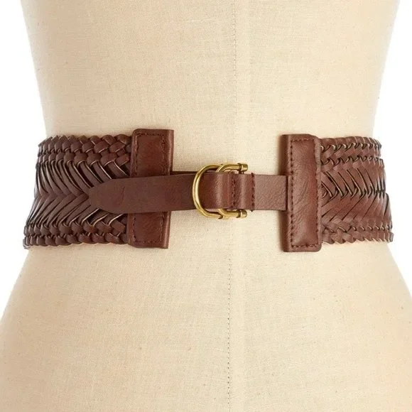 Nautica Belt Womens Accessories Braided Stretch Belt Brown Size Medium New - Picture 1 of 9